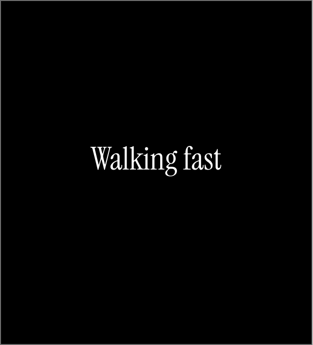 Walking fast, feels very chaotic 