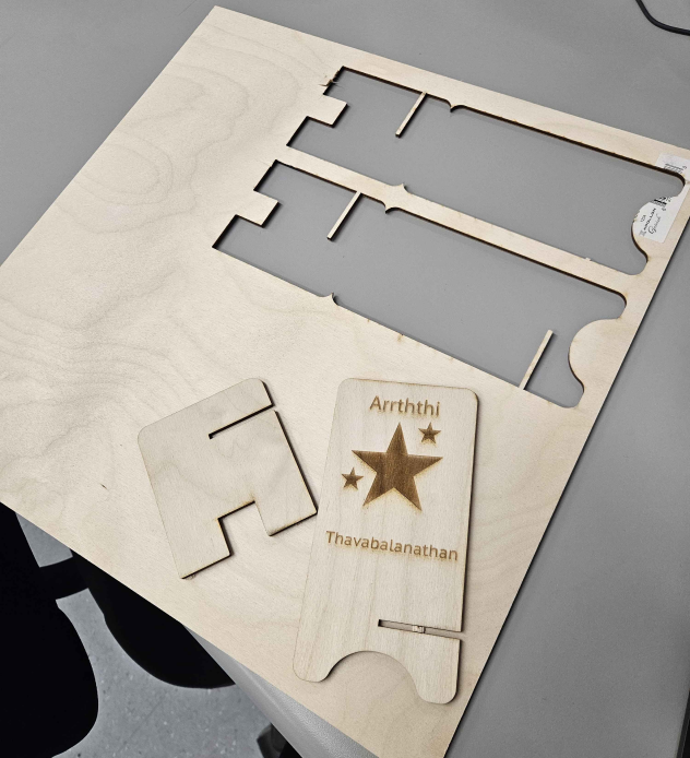 the wood is properly cut out using water and laser