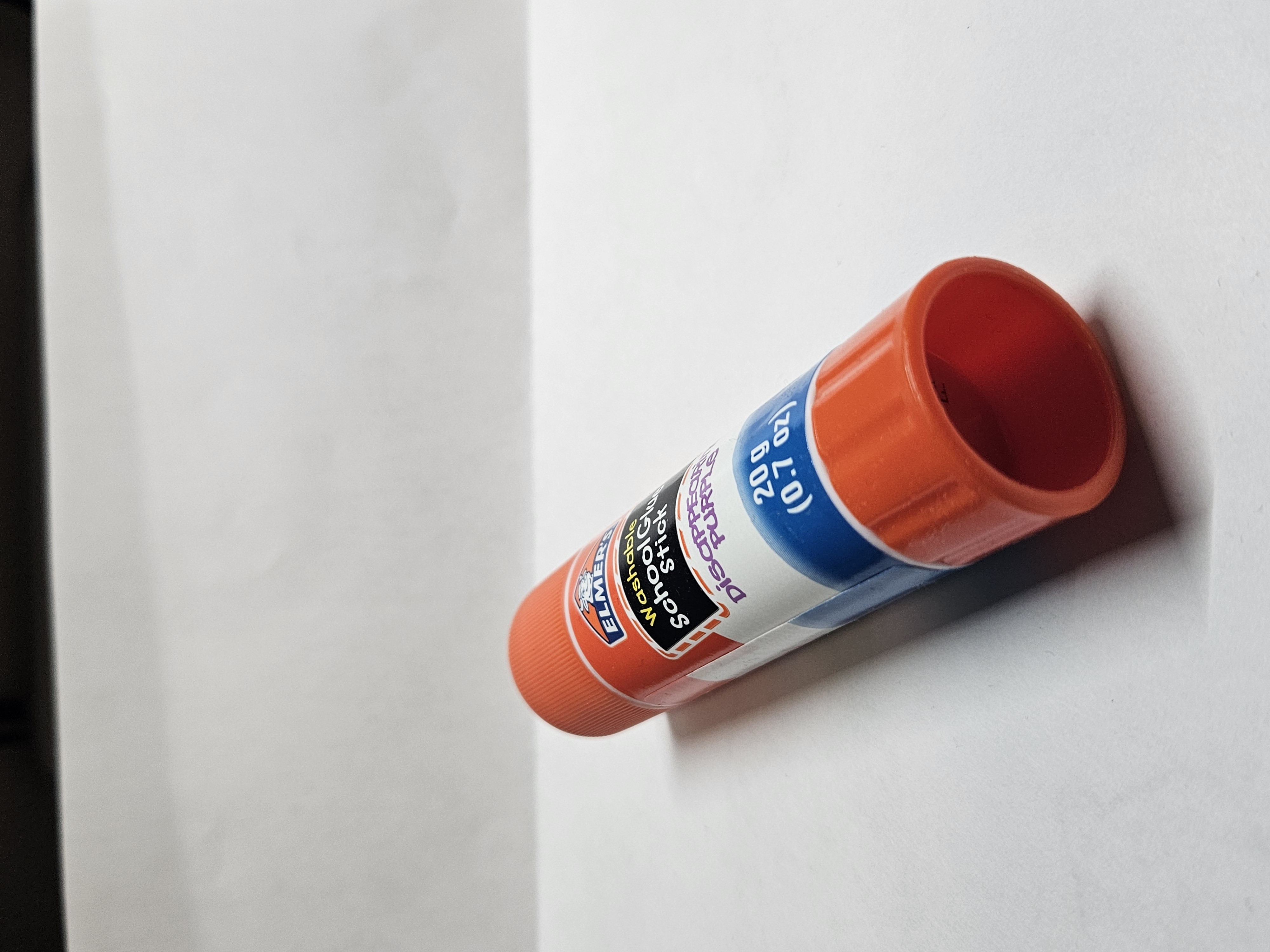glue stick from an angle point of view