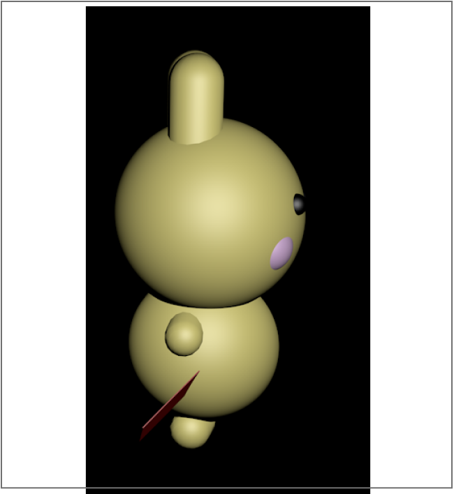 side view of doll with lighting