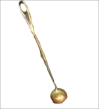 3d model viewer of lucky charm, retaining its metallic form